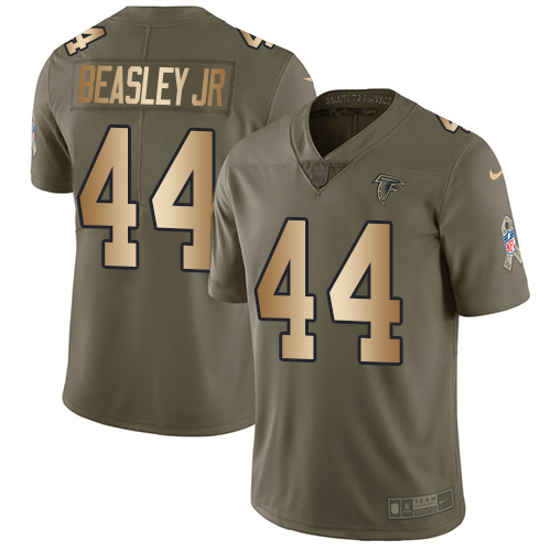 Nike Falcons #44 Vic Beasley Jr Olive/Gold Men's Stitched NFL Limited Salute To Service Jersey
